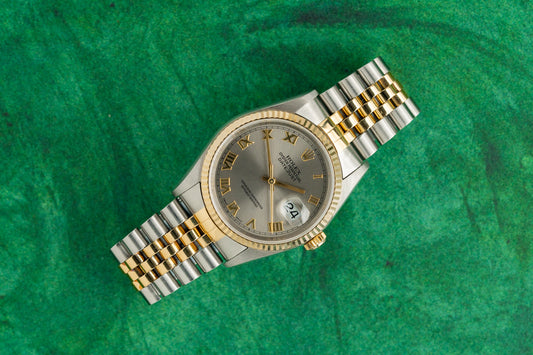 Rolex Datejust 36 Silver Dial 16233 Two Tone Yellow Gold 1996 Model