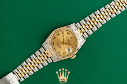 Rolex Datejust 36 16233 Champagne Roman Dial P serial 2000 Model