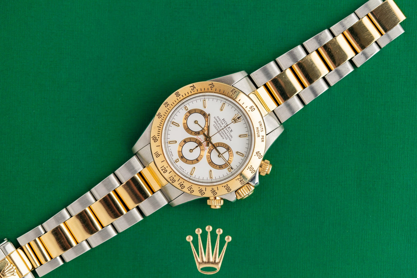 Rolex Daytona Zenith16523 White Dial Two Tone Yellow Gold 1996 Model