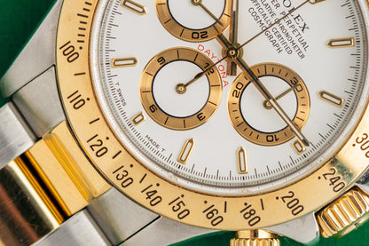 Rolex Daytona Zenith16523 White Dial Two Tone Yellow Gold 1996 Model