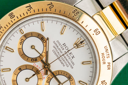 Rolex Daytona Zenith16523 White Dial Two Tone Yellow Gold 1996 Model