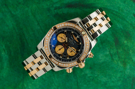 Breitling Chronomat 44 Two Tone Yellow Gold CB011053/B968 Factory Diamond Bezel