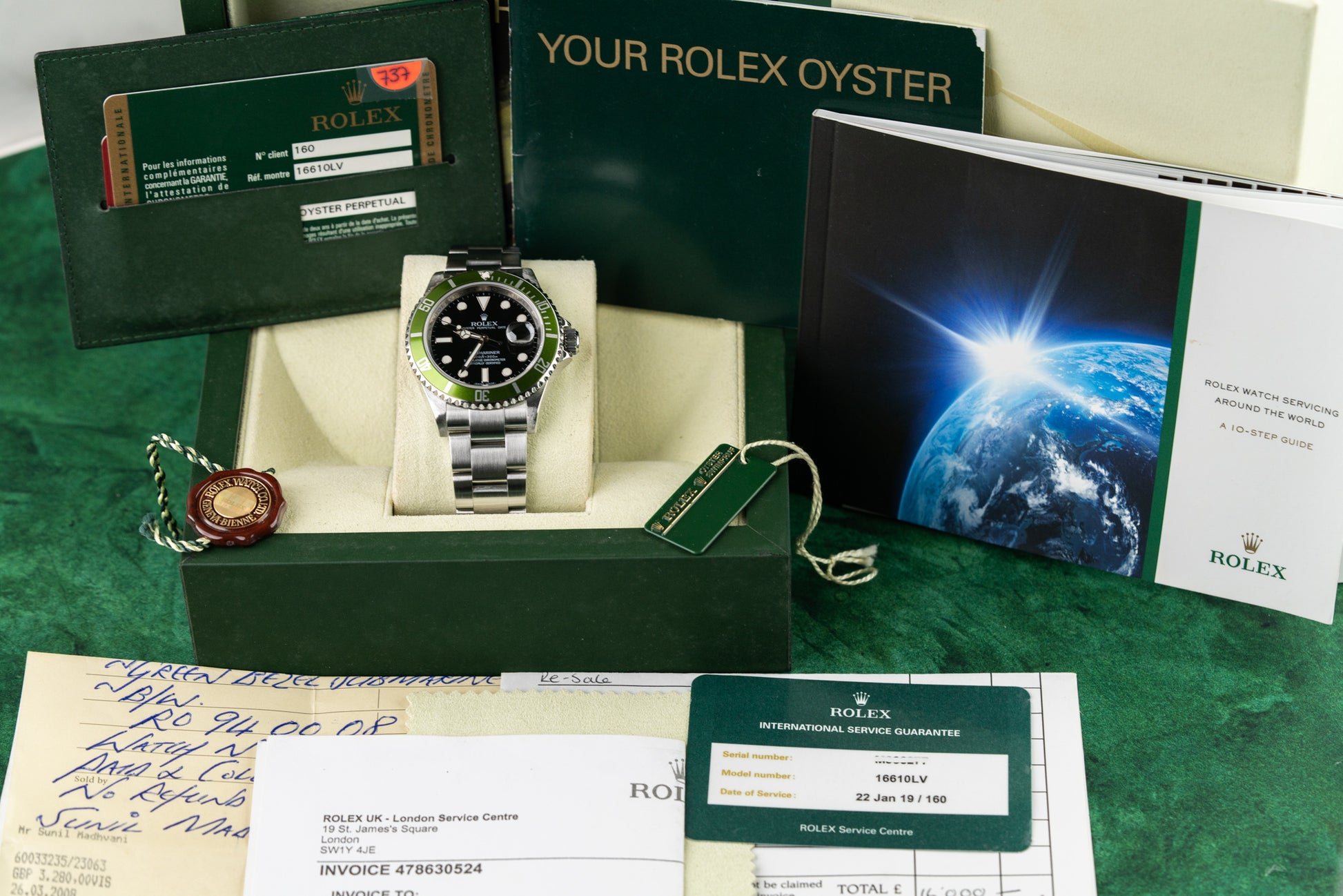 Rolex Submariner "Kermit" 16610LV Stainless Steel 2008 Model