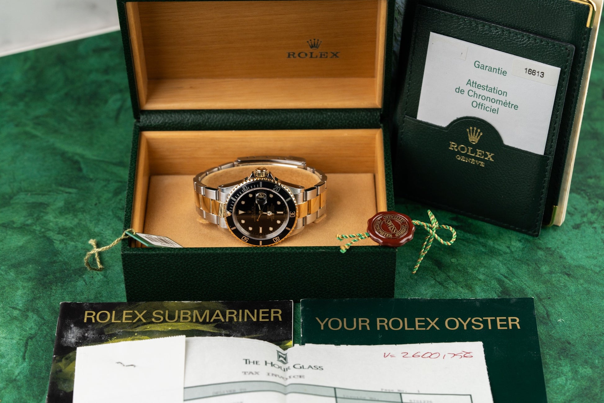 Rolex Submariner Date 16613 Black Dial Two Tone Yellow Gold 2001 Model
