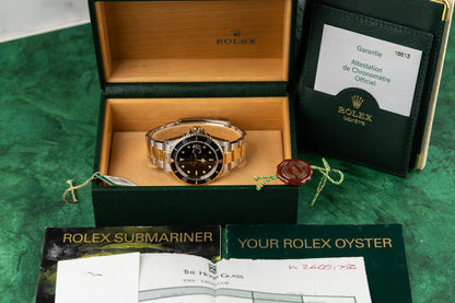 Rolex Submariner Date 16613 Black Dial Two Tone Yellow Gold 2001 Model