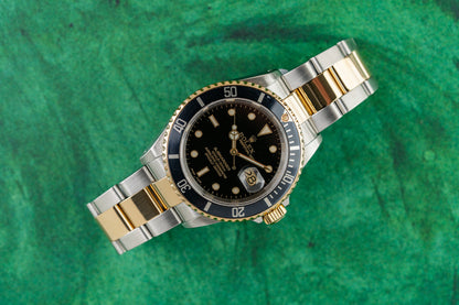 Rolex Submariner Date 16613 Black Dial Two Tone Yellow Gold 2001 Model