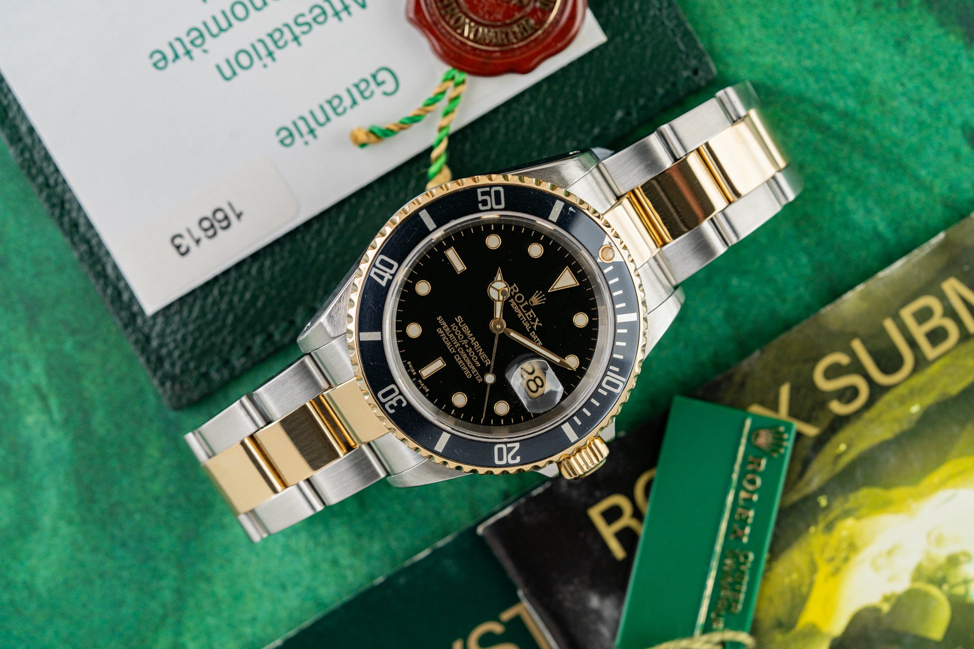 Rolex Submariner Date 16613 Black Dial Two Tone Yellow Gold 2001 Model