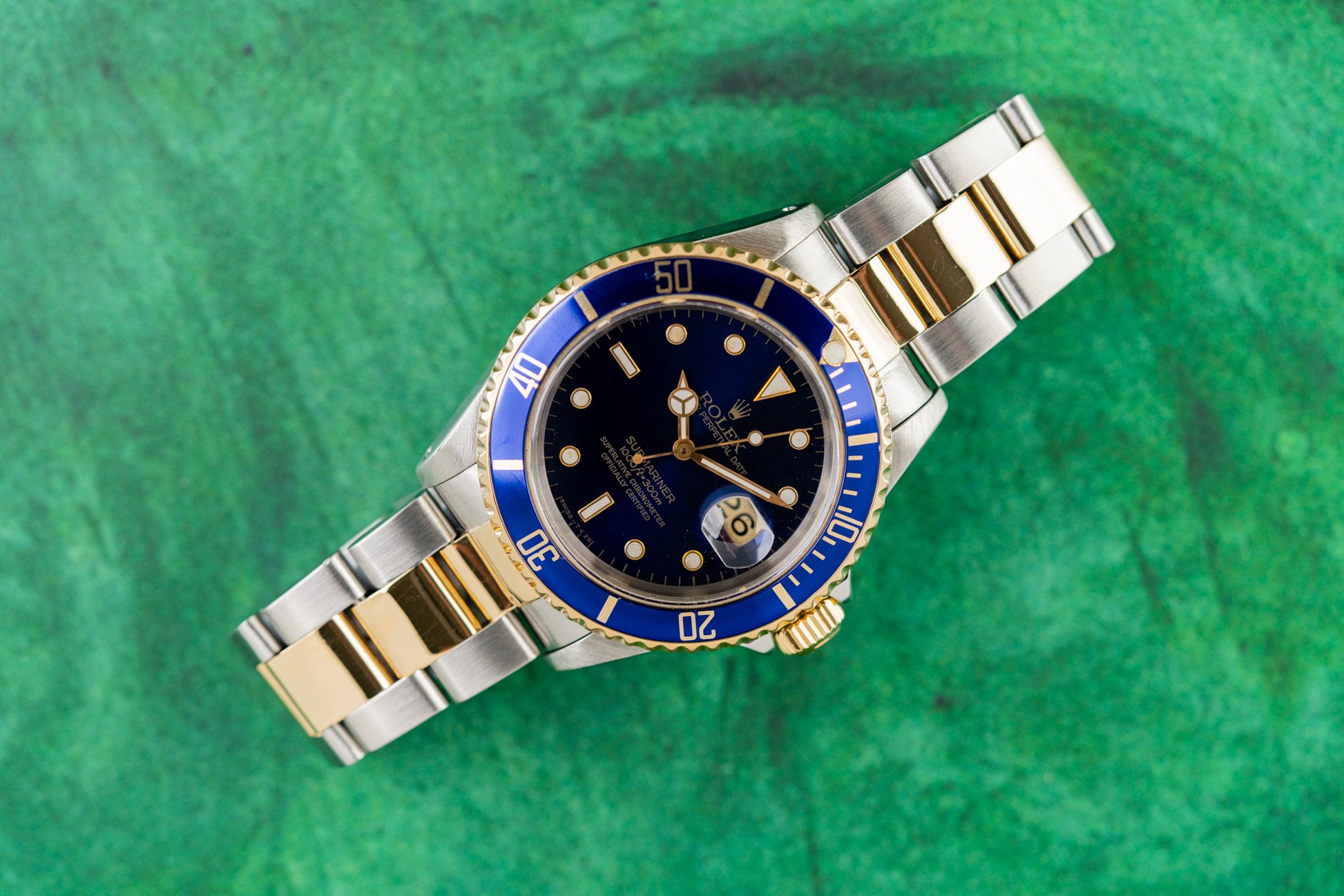 Rolex Submariner Date 16613LB Blue Dial Purple Hue W Serial 1994 Model