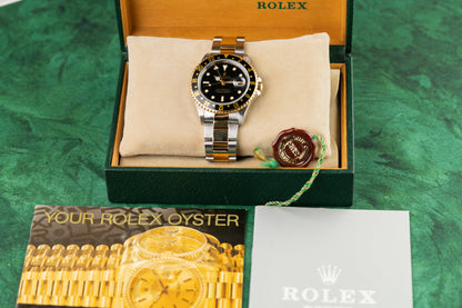 Rolex GMT-Master II 16713 Two Tone Yellow Gold Black Dial 1991 Model