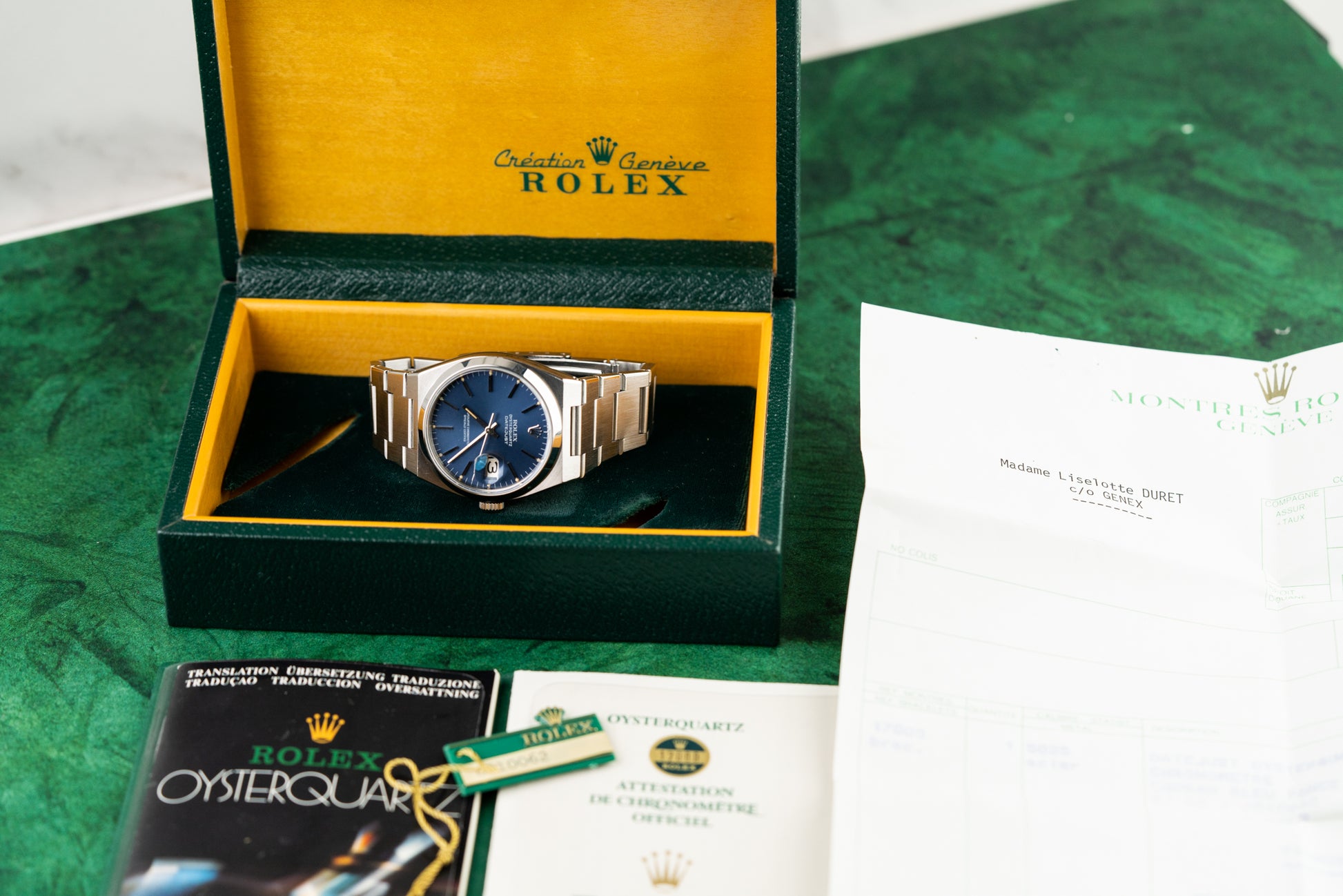 Rolex Datejust Oysterquartz 17000 Blue Dial Stainless Steel 1980 Model