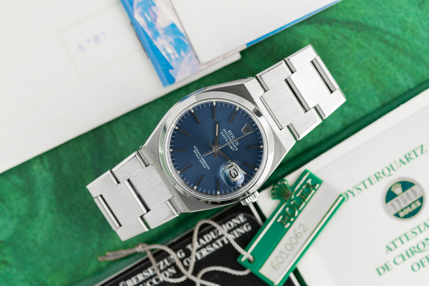 Rolex Datejust Oysterquartz 17000 Blue Dial Stainless Steel 1980 Model