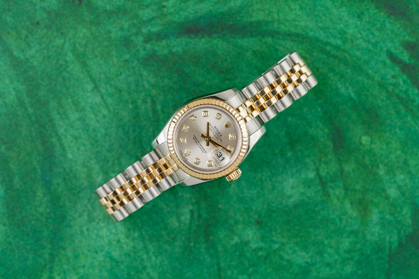 Rolex Lady-Datejust 179173 Silver Diamond Dial 26mm Two Tone 2016 Model