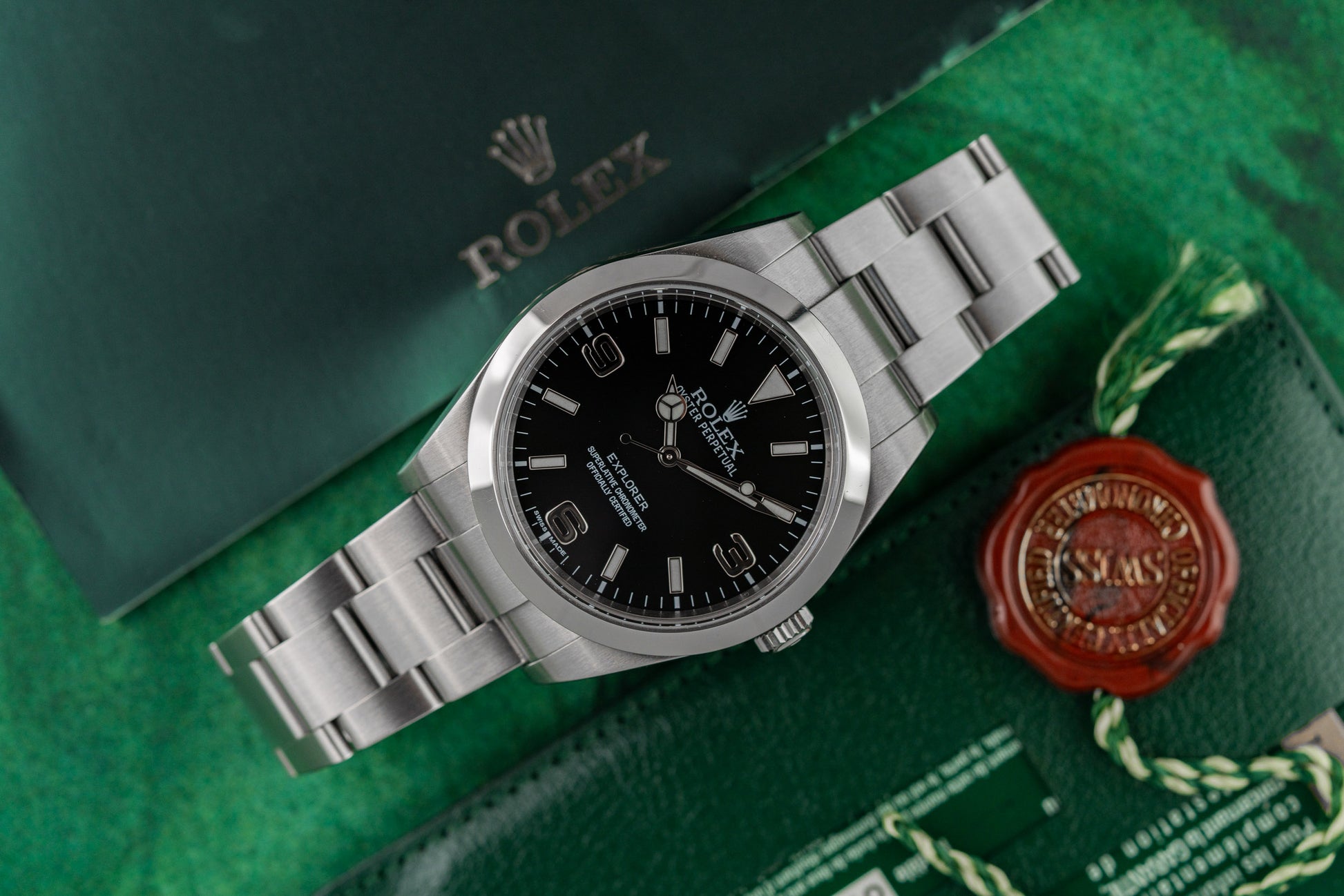 Rolex Explorer 39mm stainless steel watch, model 214270, black MK1 dial, 2015, pre-owned luxury watch sold by The Watch Business Sydney