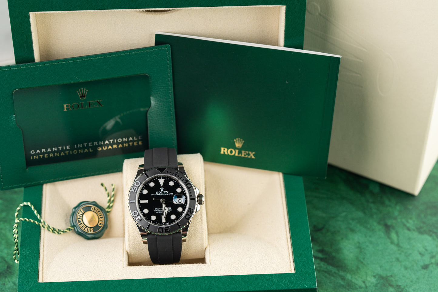 Rolex Yacht-Master 42 226659 Black Dial White Gold Full Set 2023 - The Watch Business Sydney