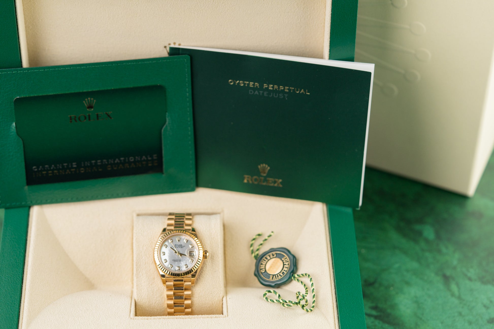 Rolex Lady-Datejust 28 Mother Of Pearl Diamond Dial 279178 Yellow Gold 2023 Model