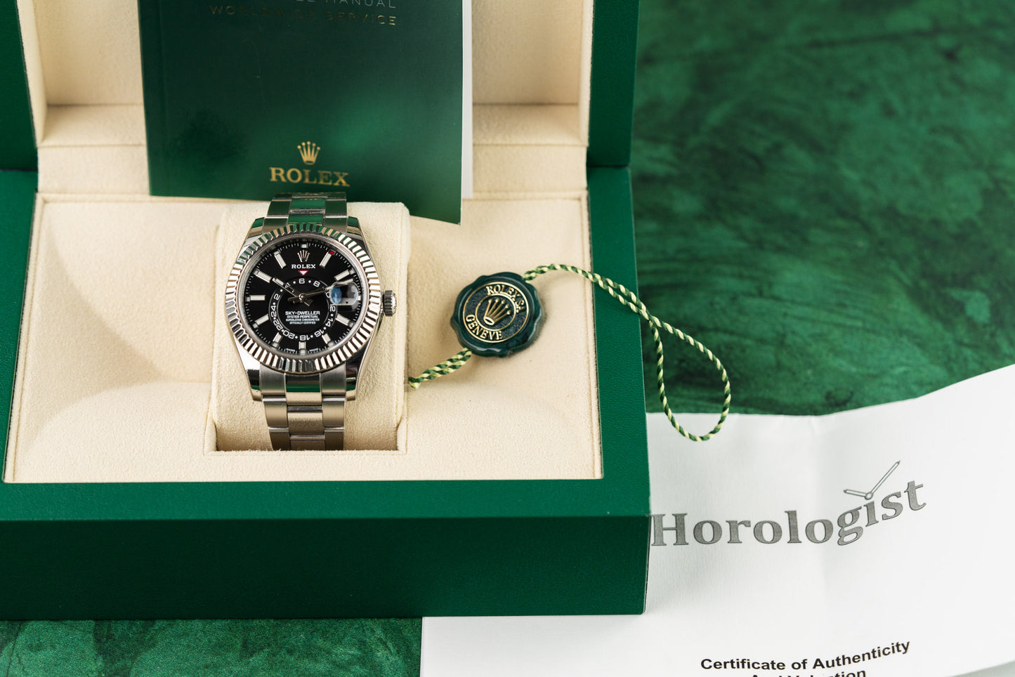 Rolex Sky-Dweller 326934 Black Dial Stainless Steel Watch & Box Only