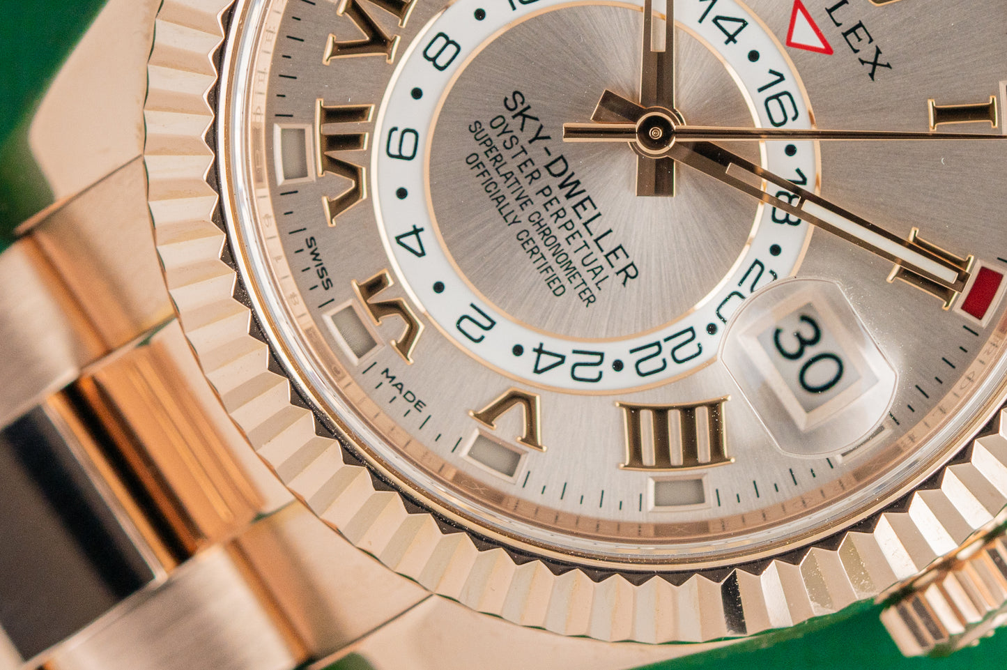 Rolex Sky-Dweller 326935 Rose Gold Rose Roman Dial 2014 Model