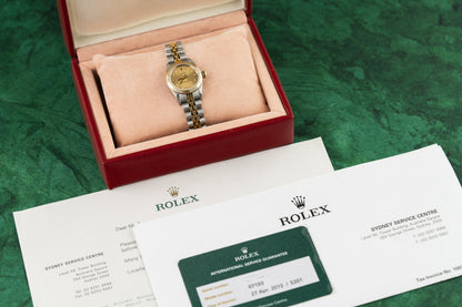 Rolex Oyster Perpetual 26mm Champagne Diamond Dial 67193 bracelet - Pre-Owned Sydney