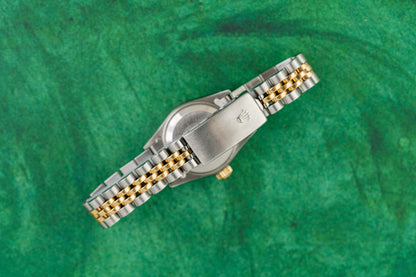 Rolex Oyster Perpetual 26mm Champagne Diamond Dial 67193 dial close-up - Pre-Owned Sydney