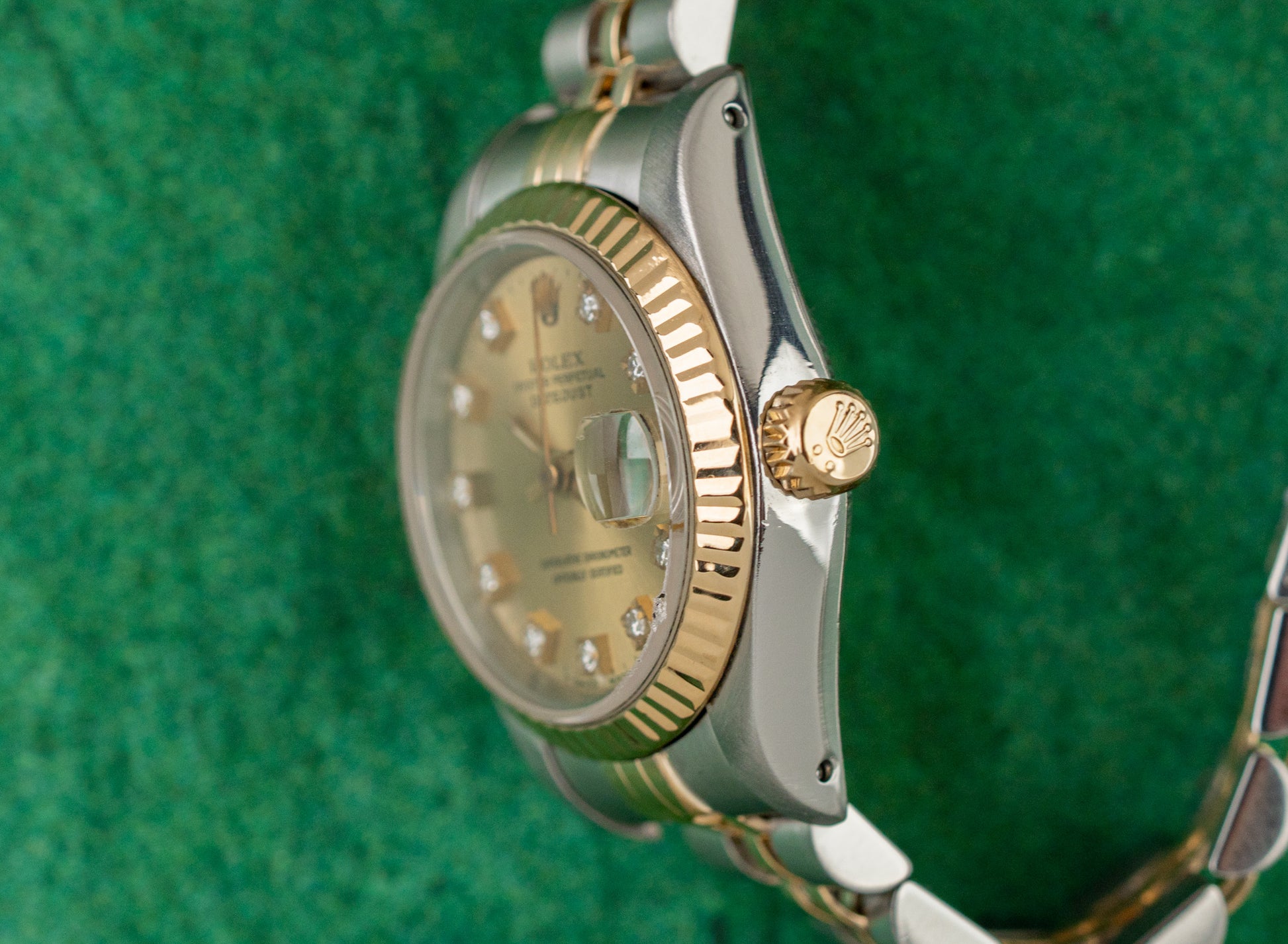 Rolex Lady-Datejust 26 Champagne Diamond Dial 69173 Two Tone Yellow Gold 1991