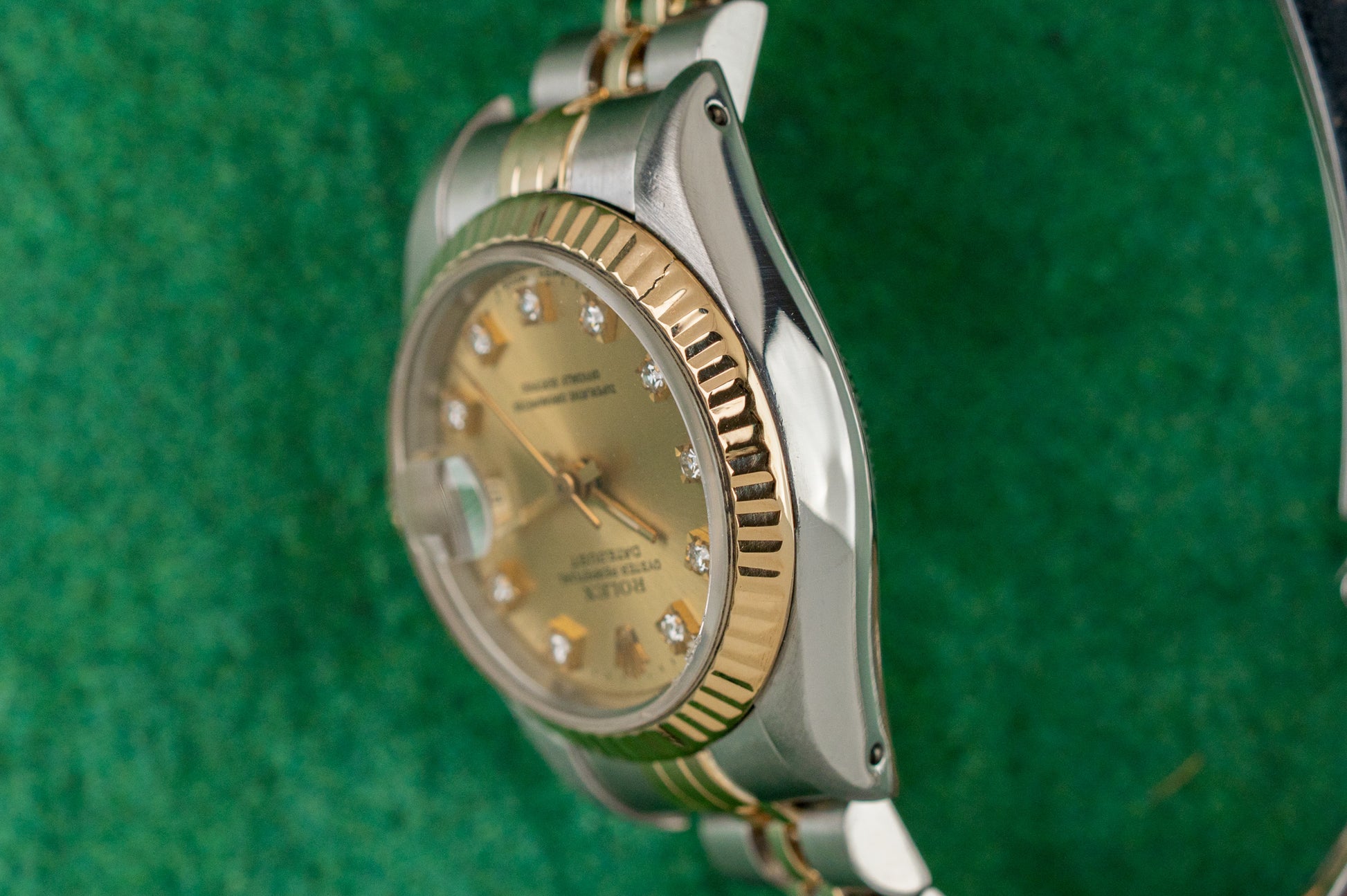 Rolex Lady-Datejust 26 Champagne Diamond Dial 69173 Two Tone Yellow Gold 1991