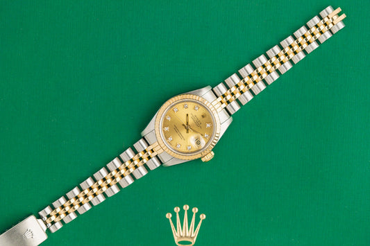 Rolex Lady-Datejust 26 Champagne Diamond Dial 69173 1988 Model