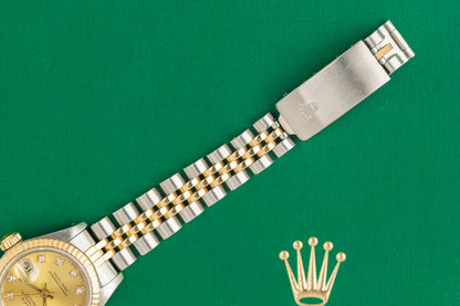 Rolex Lady-Datejust 26 Champagne Diamond Dial 69173 1988 Model