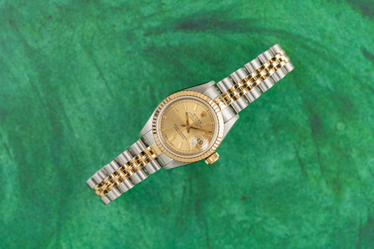 Rolex Lady-Datejust 26 Champagne Dial 69173 Two Tone Yellow Gold 1993 