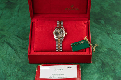 Rolex Lady-Datejust 79163 Two Tone yellow Gold Silver dial 2002 Model