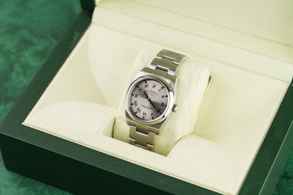 Rolex Air-King 114200 Rhodium Roman Dial with Box 2008 - The Watch Business Sydney