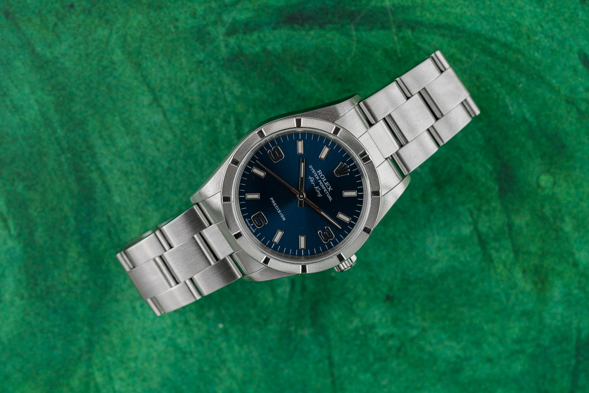 Rolex Air-King 14010M Blue Dial Stainless Steel 2005 - The Watch Business Sydney