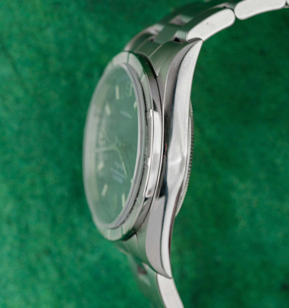 Rolex Air-King 14010M Blue Dial Engine-Turned Bezel Case - The Watch Business Sydney CBD
