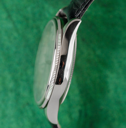 Rolex Cellini Time 50509 Silver Dial Alligator Leather Strap - The Watch Business Sydney