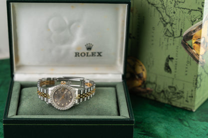 Rolex Lady-Datejust 26 Silver Jubilee Diamond Dial 69173 full set box and papers - The Watch Business