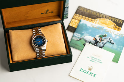 Rolex Datejust 36 16233 Rare Blue Vignette Diamond Dial 1994 Model