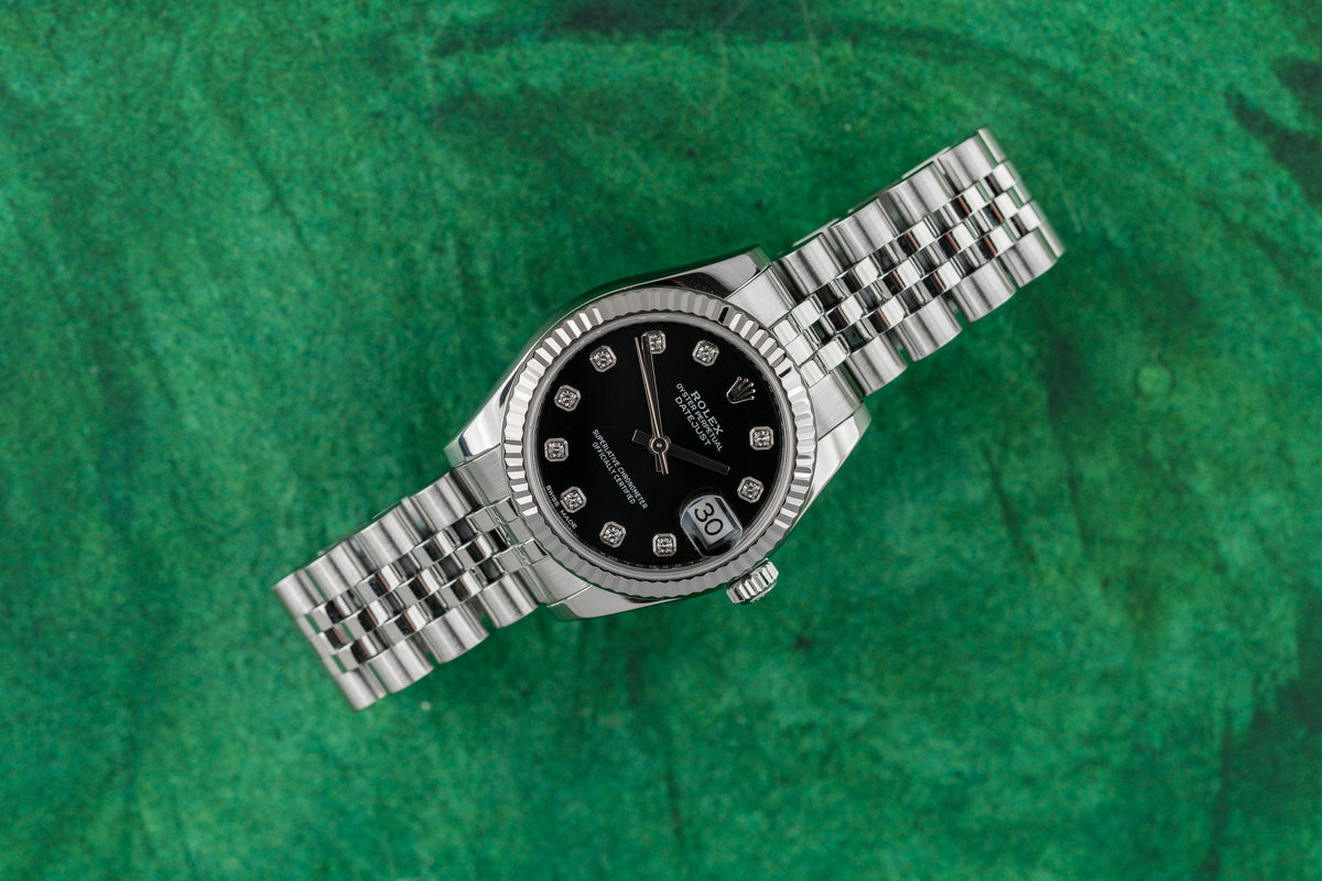 Rolex Datejust 31 178274 Black Diamond Dial Stainless Steel 2019 - The Watch Business Sydney