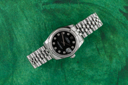 Rolex Datejust 31 178274 Black Diamond Dial Stainless Steel 2019 - The Watch Business Sydney