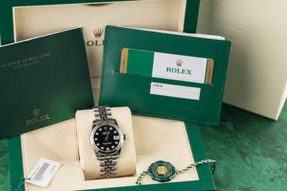 Rolex Datejust 31 178274 Black Diamond Dial Jubilee Bracelet Full Set 2019 - Rolex Sydney