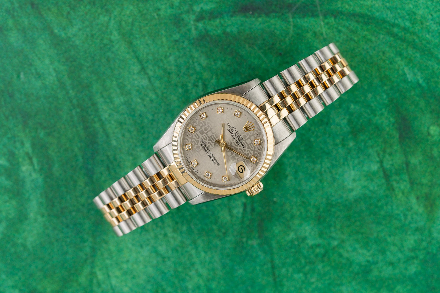 Rolex Datejust 31 68273 Silver Computer Diamond Dial Two Tone Yellow Gold 1991 - The Watch Business Sydney