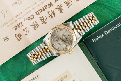 Rolex Datejust 31 68273 Silver Computer Diamond Dial Diamond Hour Markers - The Watch Business Sydney