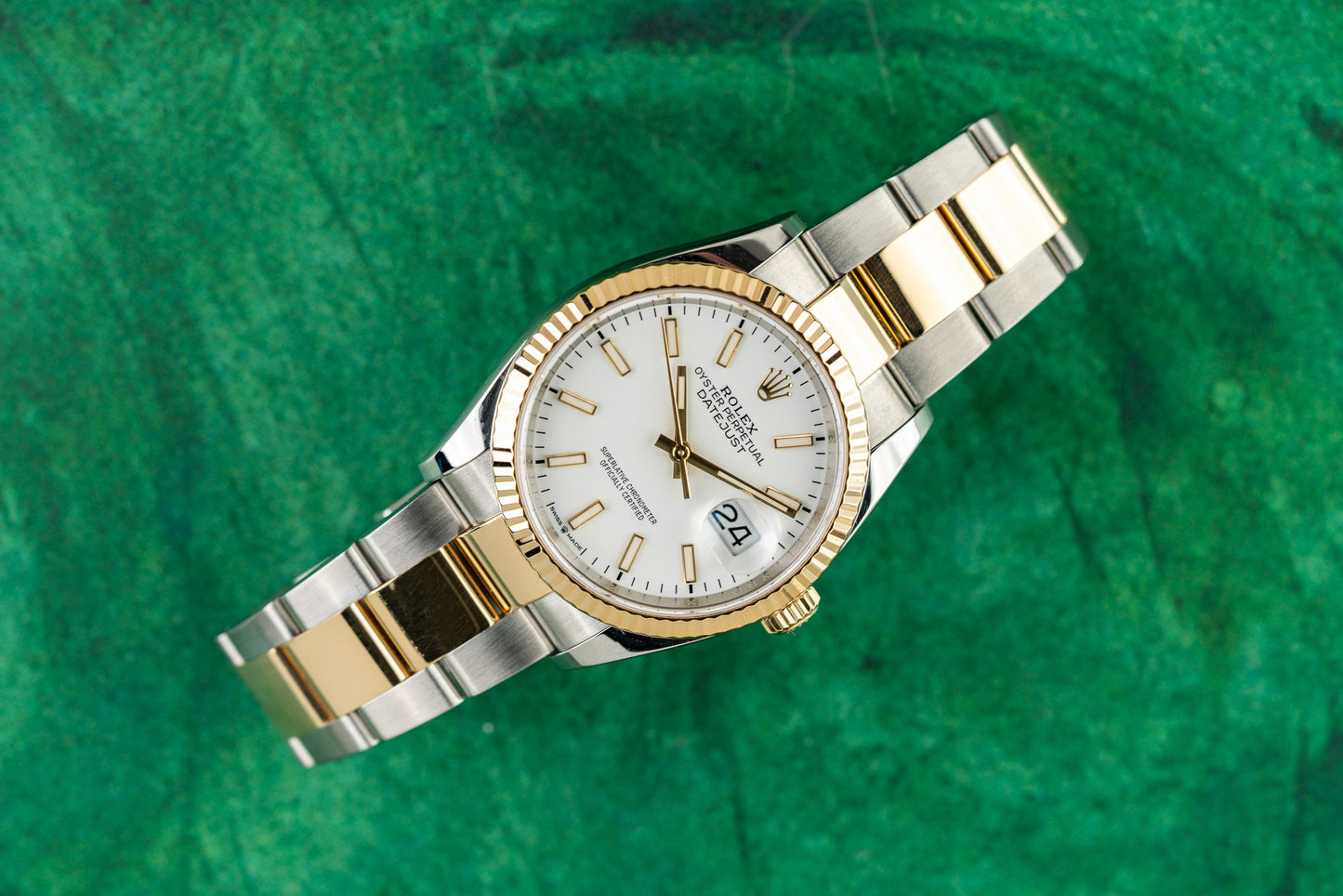 Rolex Datejust 36 126233 White Index Dial Two Tone Yellow Gold 2020 - The Watch Business Sydney