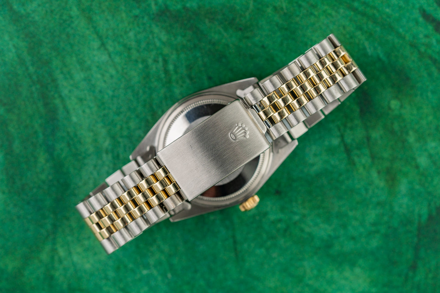 Rolex Datejust 36 16013 Champagne Diamond Dial Yellow Gold Fluted Bezel Case - The Watch Business Sydney CBD