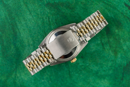 Rolex Datejust 36 16013 Champagne Diamond Dial Yellow Gold Fluted Bezel Case - The Watch Business Sydney CBD