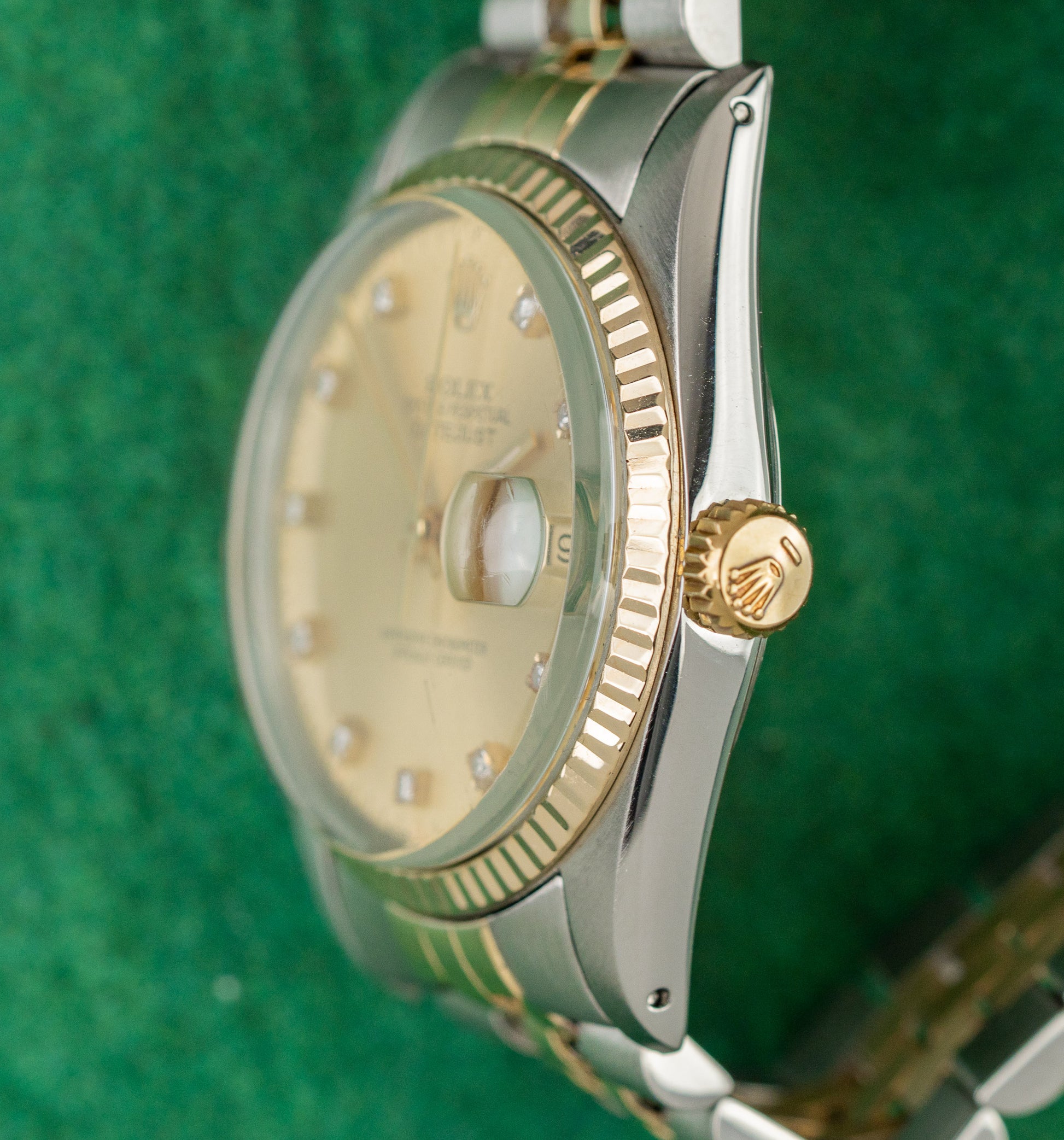 Rolex Datejust 36 16013 Champagne Diamond Dial Jubilee Two Tone Bracelet - The Watch Business Sydney