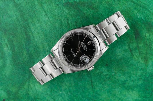 Rolex Datejust 36 16200 Black Dial Stainless Steel 2002 - The Watch Business Sydney