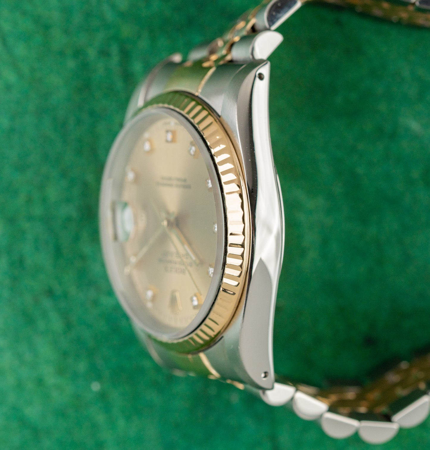 Rolex Datejust 36 16233 Champagne Diamond Dial Applied Markers - The Watch Business Sydney