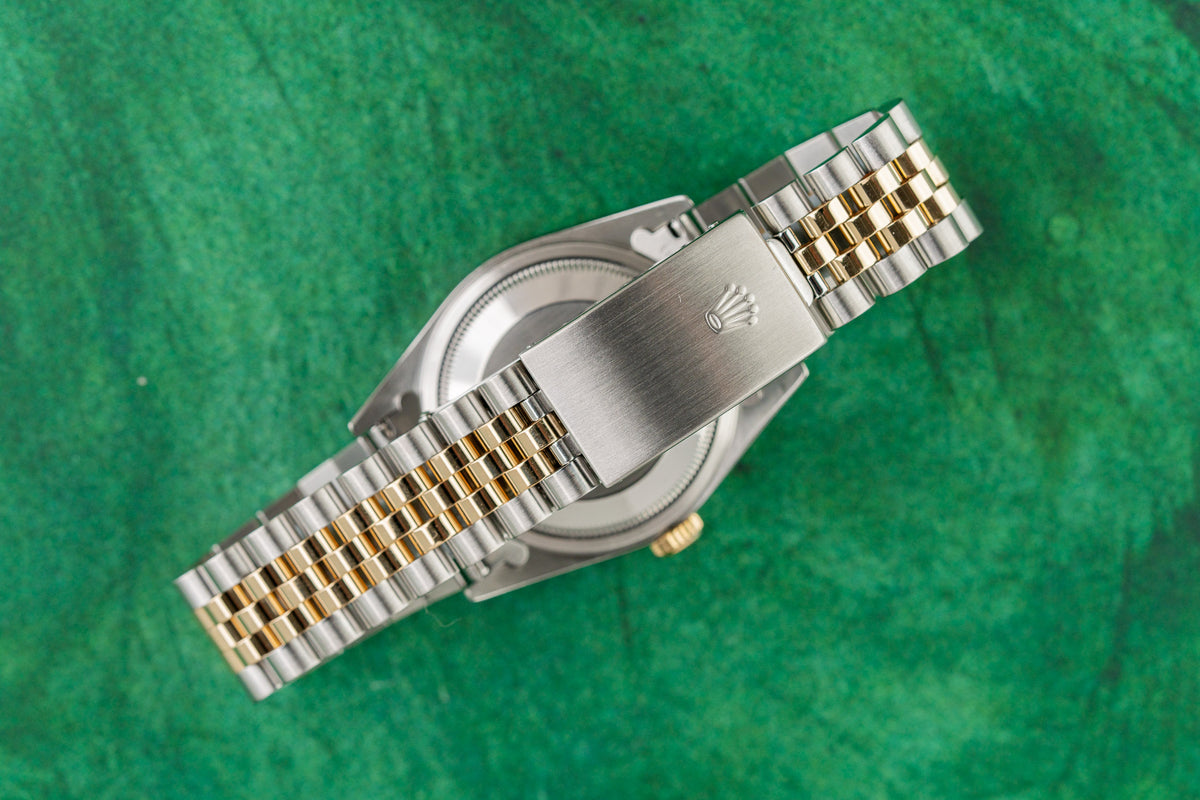 Rolex Datejust 36 16233 Champagne Diamond Dial Fluted Bezel Case - The Watch Business Sydney CBD