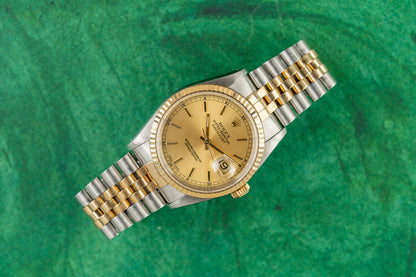 Rolex Datejust 36 16233 Champagne Dial Two Tone 1992 - The Watch Business Sydney