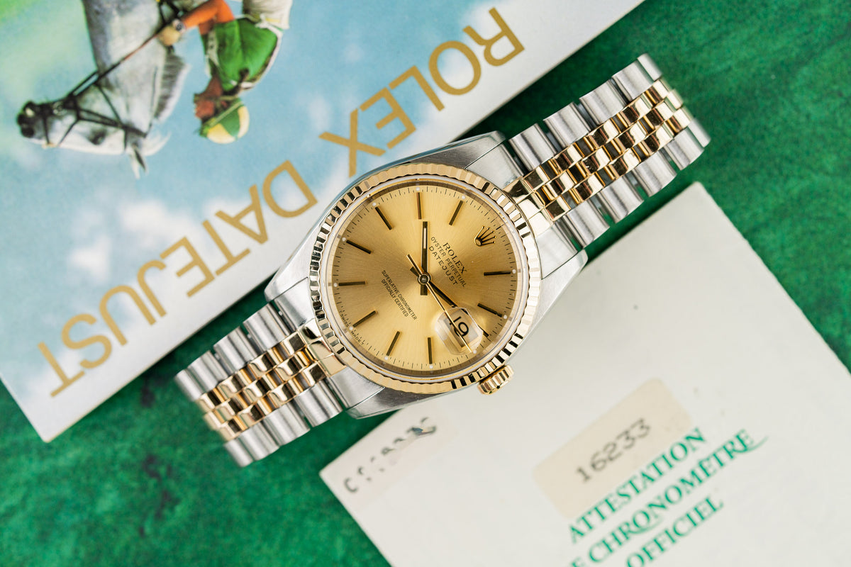 Rolex Datejust 36 16233 Champagne Dial with Chronometer Certificate - The Watch Business Sydney