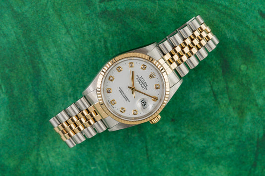 Rolex Datejust 36 16233 White Diamond Dial Two Tone 2000 - The Watch Business Sydney